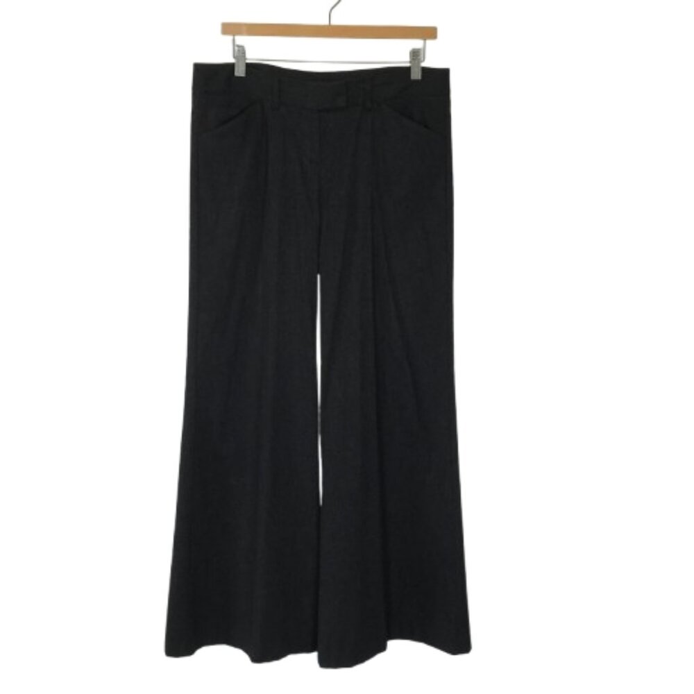 Theory Womens Size 10 Ronne Wide Flared Leg Lux Wool Blend Flannel Palazzo Pants
